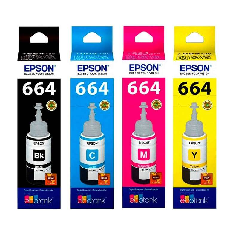 Botellas de Tinta T664 COLORES 70ml EPSON